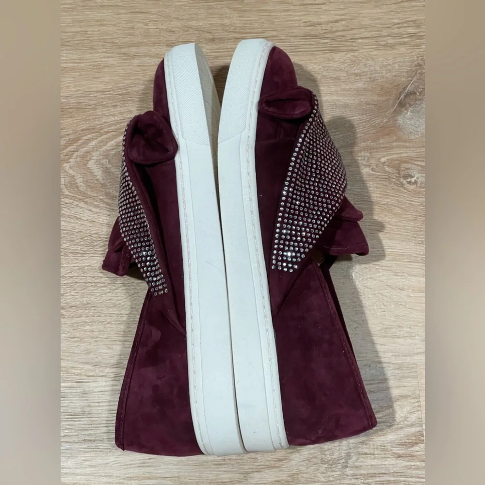 NEW Vince Camuto Burgundy Barita Suede SlipOn Studded Sneaker Size 7.5 - Picture 8 of 9